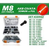 Site Hırdavat 231 Parça M8 Akb Cıvata Seti + 10-13 Açık Ağızlı Anahtar - 213 Adet