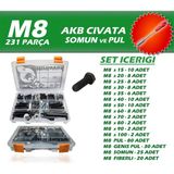 Site Hırdavat 231 Parça M8 Akb Cıvata Seti + 13 Lokma Tornavida - 213 Adet