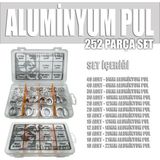 Site Hırdavat 252 Parça Aluminyum Pul Seti - Alüminyum Gri