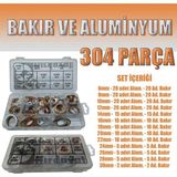 Site Hırdavat 304 Parça Bakır ve Aluminyum Pul Seti - 1 Adet