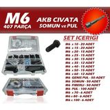 Site Hırdavat 407 Parça M6 Akb Cıvata Seti + 8 Somun Adaptörü - 407 Adet