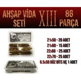 Site Hırdavat Ahşap Vida Seti Xııı - 86 Parça Vida Pul ve Bits Uç - 86 Adet