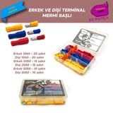 Site Hırdavat Erkek ve Dişi Mermi Başlı Ek Terminal Seti, Hesaplı Paket 90 Parça