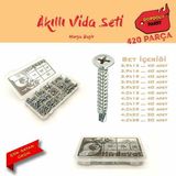 Site Hırdavat Havşa Başlı Dopdolu Paket 420 Parça Akıllı Vida Seti