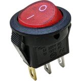 Site Hırdavat IC-134D 3p Kırmızı Mini Yuvarlak Işıksız Anahtar On/Off Switch