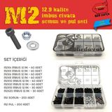 Site Hırdavat M2 Imbus Civata Seti, 12.9 Kalite, Dopdolu Paket 820 Parça