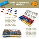 Site Hırdavat Yarım Izoleli Faston Terminal Seti, Ortanca Paket 270 Parça