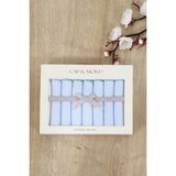 Sitilin Bebek Mavi Ağız Silme Mendili Hastane Çıkışı Natural % 100 Pamuk Kumaş 7 Li STL7132