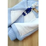 sitilin Erkek Bebek Mavi Kundak Battaniyesi Triko Set STL4616
