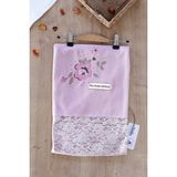 Sitilin Kız Bebek Çift Katlı Kanaviçe ve Dantel Detaylı Natural Penye Battaniye STL6593
