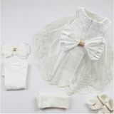 Sitilin Kız Bebek Elbisesi Fransız Dantelli Abiye - 0 - 3 Ay - 001-Beyaz