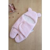 sitilin Kız Bebek Pembe Peluş Lüks Anakucağı Kundak STL6400