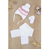 sitilin Kız Bebek Ponponlu Atkı & Bere & Eldiven Takımı 0-4 Yaş STL6837