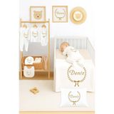 Sitilin Kız Erkek Bebek %100 Pamuk İsime Özel Organik Baskılı Hastane Çıkışı İsimli Fırca Hediye Set STL7090