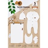 Sitilin Kız Erkek Bebek Pamuk Kumaş Battaniyeli 5 Li Hastane Çıkışı Seti STL6892