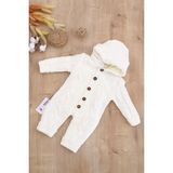 sitilin Kız Erkek Bebek Triko Kışlık Krem Tulum Mont Tavşan Kapşonlu STL6824 9-12 AY