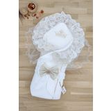 Sitilin Kız Erkek Bebek Unisex Lüks Duvaklı Kundak Battaniyesi STL4845