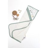 Sitilin Kız Erkek Bebek Yeşil Havlu Pamuk Kumaş STL6707 - Yeşil - Beyaz - 0 - 2 Yaş