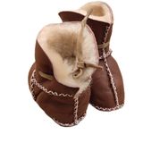 Sitilin Organik Deri Unisex Bebek Patik İçi Yünlü Doğal Bebek Botu STL6037 0-6 Ay