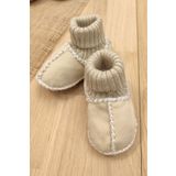 Sitilin Organik Deri Unisex Bebek Patik İçi Yünlü Doğal Bebek Çorap STL6041 12-18 AY