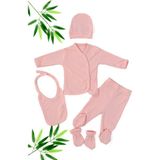 Sitiln Kız Bebek Pembe 5 Li Hastane Çıkışı Seti STL7164 - 0 - 3 Ay