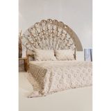 Sitra Bej Çift Kişilik Püsküllü Yatak Örtüsü 230X250 2 Yastık 50X70 - 230 x 250 cm