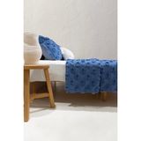 Sitra Lacivert Çift Kişilik Püsküllü Yatak Örtüsü 230x250 2 Yastık 50x70 5034 - 230 x 250 cm