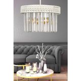 Sitrus 3.lü Beyaz Lux Kristal Taşlı Avize