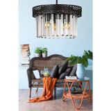 Sitrus 3.lü Siyah Lux Kristal Taşlı Avize