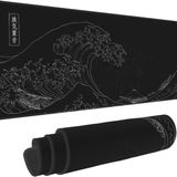 SiuTi Genişletilmiş Büyük Anime Siyah Mouse Pad The Great Wave off Kanagawa Boyama Büyük Oyun Klavyesi Mat XXL Kaymaz Suya Dayanıklı Kauçuk Taban Tam Masa Mousepad 3D Desen