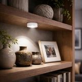 Sıva Üstü 3W Mini Beyaz Mobil Spot 4000K Naturel Beyaz Işık, 6 cm Raf ve Dolap Aydınlatma Spotu Elektrik Bağlantılı (ŞARJLI/PİLLİ DEĞİLDİR)