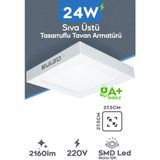 Sıva Üstü Kare LED Armatür 24 Watt Smd 6500K Beyaz LED Tavan Aydınlatması Ev Ofis Işyeri Atölye