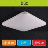 Sıva Üstü LED Panel 33X33 Dekoratif Armatür 24W Düz - Beyaz-6500K