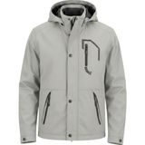 Sivaist Erkek Gri Softshell Kapüşonlu İç Cepli Su Ve Rüzgar Geçirmez Mevsimlik&Yazlık Mont - 5XL