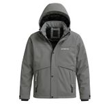 Sivaist Erkek Gri Su Ve Rüzgar Geçirmez Çıkartılabilir Kapüşonlu Softshell Mont&Kaban