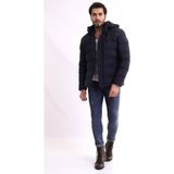 Sivaist Erkek Kapüşonlu Lacivert Su ve Rüzgar Geçirmez Regular Şişme Kaban&mont - 2XL