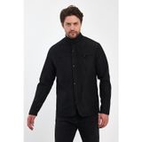 SİVAİST Erkek Siyah Regular Uzun Mevsimlik Pamuk Polyester Karışımlı Safari Mont&Ceket