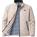 Sivaist Krem Erkek Pamuk Polyester Karışımlı Bonded Kumaş Su ve Rüzgar Geçirmez Mevsimlik&yazlık Mont - 3XL