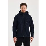 SİVAİST Lacivert Erkek %100 Su Geçirmez İçi Polarlı İç Çepli Çıkartılabilir Kapüşonlu Softshell Mont&Kaban