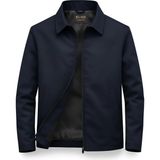 Sivaist Lacivert Erkek Pamuk Polyester Karışımlı Yakalı Bonded Kumaş Su ve Rüzgar Geçirmez Mevsimlik&yazlık Mont - 2XL