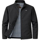 Sivaist Siyah Erkek Pamuk Polyester Karışımlı Bonded Kumaş Su ve Rüzgar Geçirmez Mevsimlik&yazlık Mont - XL