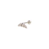 SIVAMA TAŞ HİLAL GÜMÜŞ TRAGUS PIERCING - RODYUM BEYAZ