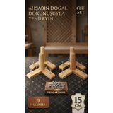 ŞİVAN DİZAYN 15 cm Konik Ahşap Mobilya Ayağı Ham 1. Sınıf Gürgen Ağacı Koltuk Baza Tv Ünitesi Yükseltme Ayakları 4'lü Set