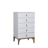 Sivas Gözde Mobilya Line 5 Çekmeceli Beyaz Şifonyer 55x97x45 CM