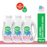 Siveno %100 Doğal Bebek Çamaşır Sabunu Sıvı Deterjan 750 ml 3'lü Set Hipoalerjenik Özellikli
