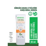 Siveno 100 Doğal Leke Karşıtı Aydınlatıcı Çinko Mineral Filtre UVA UVB SPF50+ 30 ML Yüz Güneş Kremi