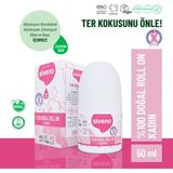 Siveno %100 Doğal Roll On Kadın Deodorant Koku Önleyici Bitkisel Leke Bırakmayan Vegan 50 ml