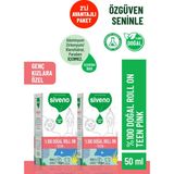 Siveno %100 Doğal Roll On Teen Girl Genç Kız Deodorant Ter Kokusu Önleyici Bitkisel Lekesiz Vegan 50 ml X2 Adet