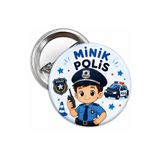 siverek reklam Kişiye Özel Minik güvenli k Rozeti 5,5 cm – 1 Adet İğneli Metal Yaka Rozeti – Polis Temalı Çocuk Rozeti