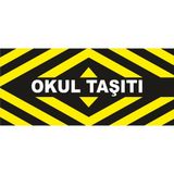 Siverek Reklam Okul Taşıtı Yazısı 150X66 cm – Kendinden Yapışkanlı Folyo Etiket – Okul Servis Aracı Uyarı Yazısı – Dış Mekân Dayanıklı Pvc Folyo - Siyah - 150 x 66 cm